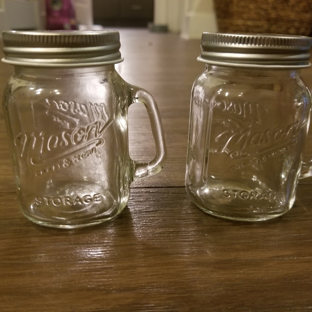 Clear Glass Mason Jar Salt & Pepper Shakers